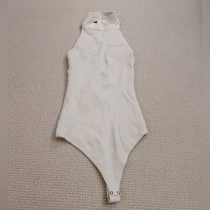 White Abercrombie Halterneck Bodysuit